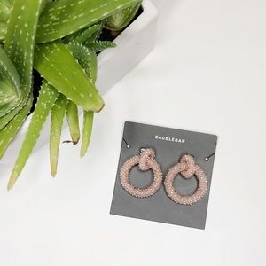 BaubleBar Emily Beaded Hoop Earrings Post Backing